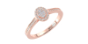 Solitaire illusions ovale halo accompagné en or rose 18k et diamants
