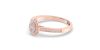 Solitaire illusions ovale halo accompagné en or rose 18k et diamants