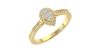 Solitaire illusions poire halo accompagné en or jaune 18k et diamants