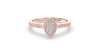 Solitaire illusions poire halo accompagné en or rose 18k et diamants