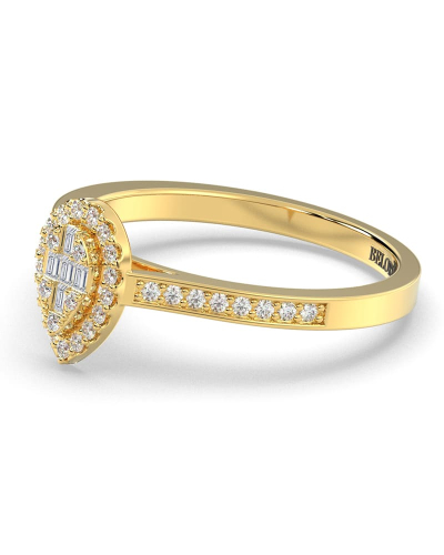 Solitaire illusions poire halo accompagné en or jaune 18k et diamants