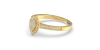 Solitaire illusions poire halo accompagné en or jaune 18k et diamants
