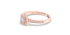 Solitaire illusions princesse halo accompagné en or rose 18k et diamants