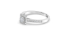 Solitaire illusions princesse halo accompagné en or blanc 18k et diamants
