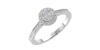 Solitaire illusions rond halo accompagné en or blanc 18k et diamants