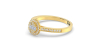Solitaire illusions rond halo accompagné en or jaune 18k et diamants