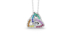 Pendentif or blanc 18k trilogie saphir