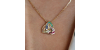 Pendentif or rose 18k trilogie saphir