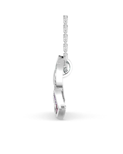 Pendentif or blanc 18k trilogie saphir