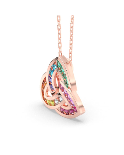 Pendentif or rose 18k trilogie saphir