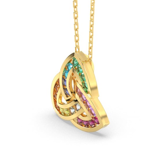 Pendentif or jaune 18k trilogie saphir