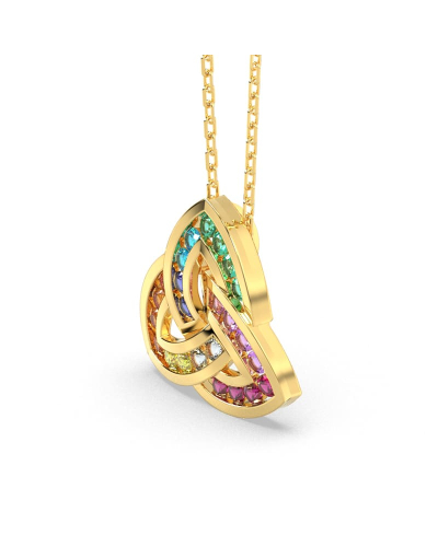 Pendentif or jaune 18k trilogie saphir