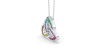 Pendentif or blanc 18k trilogie saphir