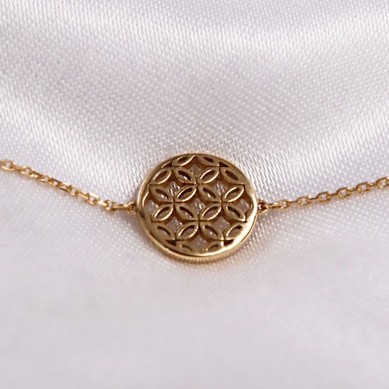 Bracelet - Motif Fleurs Or Jaune