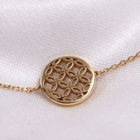 Bracelet - Motif Fleurs Or Jaune
