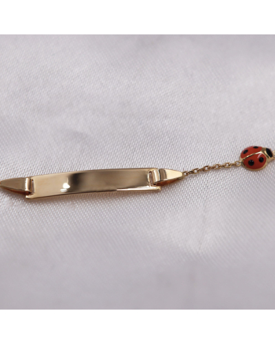 Gourmette coccinelle - Or jaune -Enfant