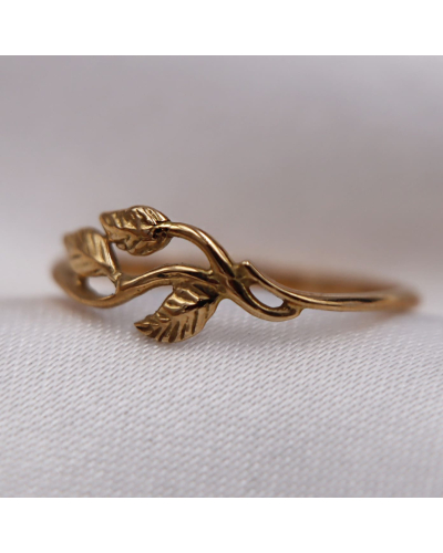 Bague feuilles en or jaune