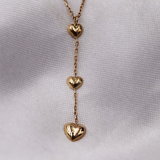 Collier Trilogie Coeur  - or jaune