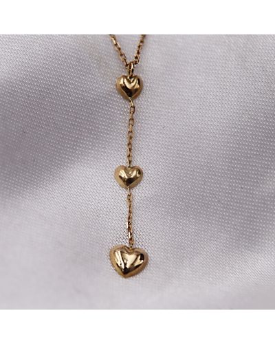 Collier Trilogie Coeur  - or jaune