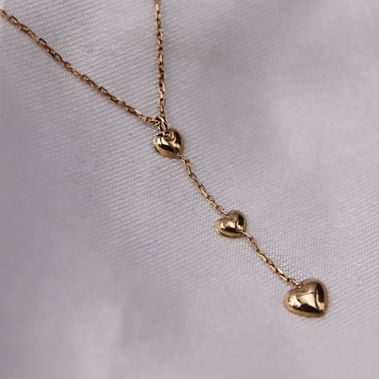 Collier Trilogie Coeur  - or jaune