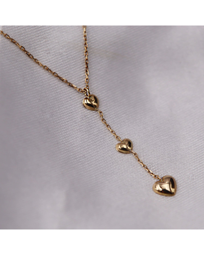 Collier Trilogie Coeur  - or jaune