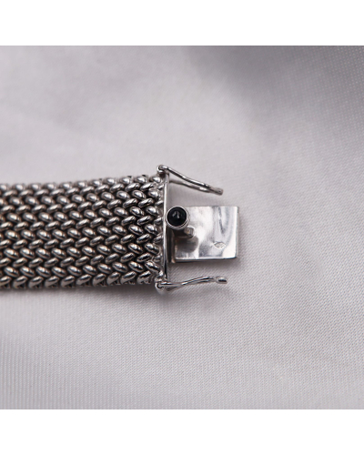 Bracelet Maille Milanaise or blanc