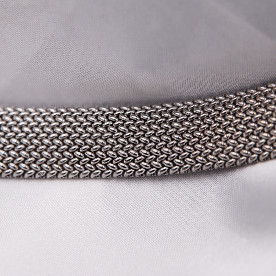 Bracelet Maille Milanaise or blanc