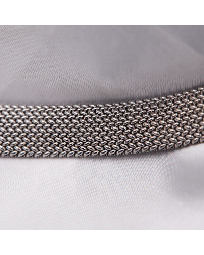 Bracelet Maille Milanaise or blanc