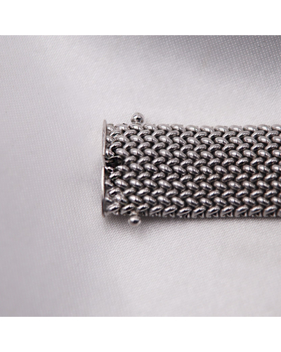 Bracelet Maille Milanaise or blanc