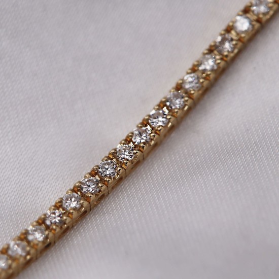 Rivière de diamants en or jaune 18 carats