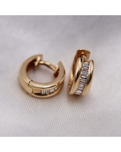 Petites créoles diamants baguettes