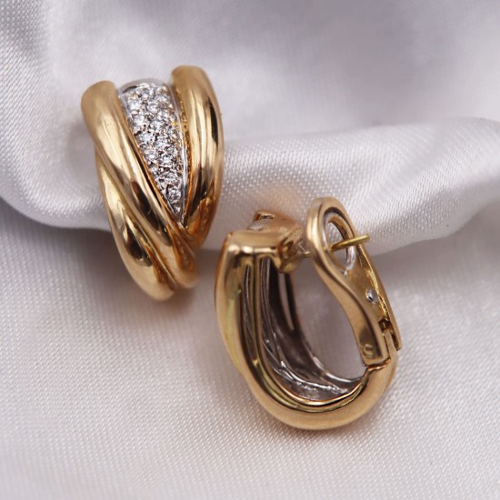 Boucles d'oreilles dormeuses diamants