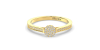 Solitaire coussin accompagné en or jaune 18k et diamants