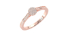 Solitaire coussin accompagné en or rose 18k et diamants