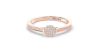 Solitaire coussin accompagné en or rose 18k et diamants