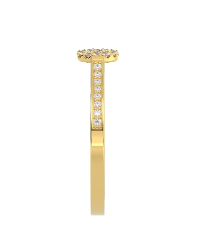 Solitaire coussin accompagné en or jaune 18k et diamants