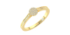 Solitaire coussin accompagné en or jaune 18k et diamants