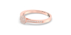 Solitaire coussin accompagné en or rose 18k et diamants