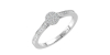 Solitaire coussin accompagné en or blanc 18k et diamants