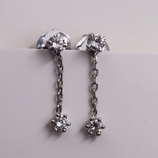 Boucles pendantes diamants chaîne changeante - Maison Beloria