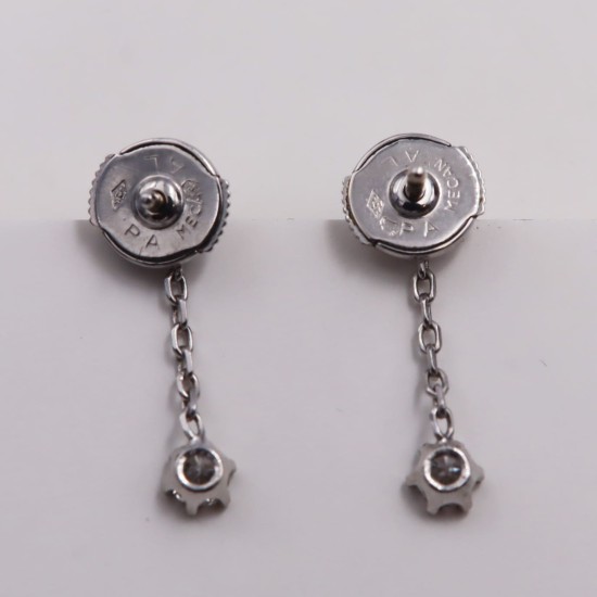 Boucles d'oreilles pendantes diamants or blanc