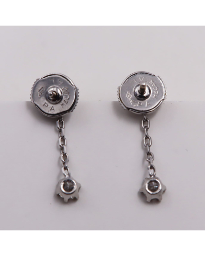 Boucles d'oreilles pendantes diamants or blanc