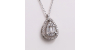 Collier goutte diamants  - or blanc