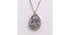 Collier goutte diamants  - or blanc