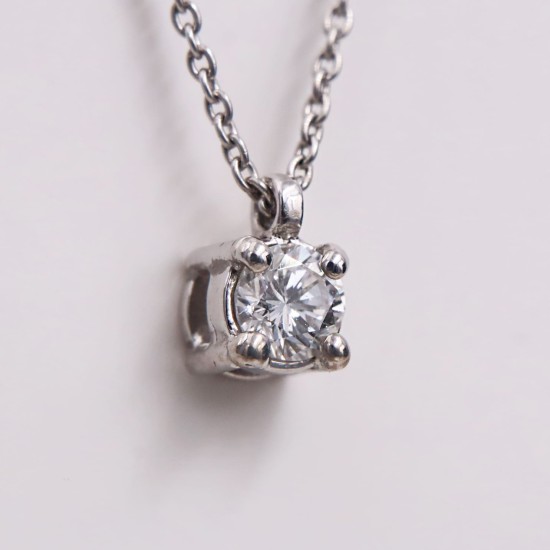 Collier diamant rond