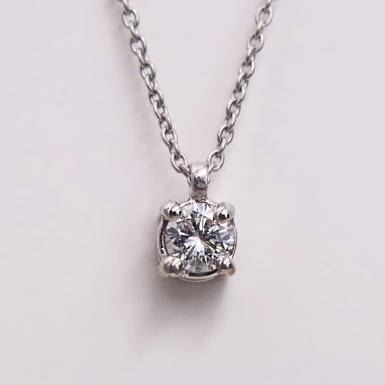 Collier diamant rond
