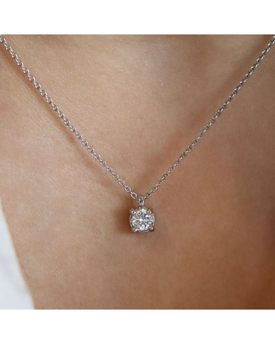Collier diamant rond