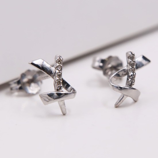 Boucles d'oreilles puces diamants