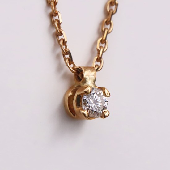 Collier or jaune diamant 0.10cts