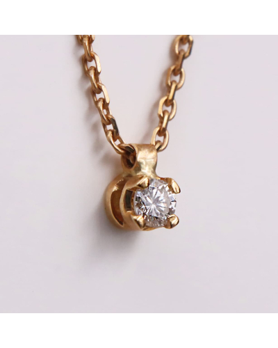 Collier or jaune diamant 0.10cts